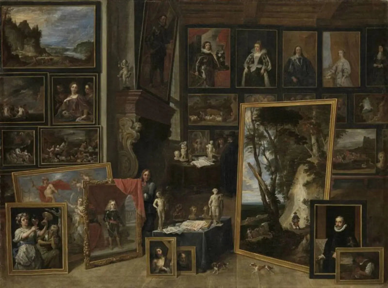 Arkkiherttua Leopold-Guillaume Brysselissä sijaitsevassa galleriassaan (II) - David Teniers nuorempi