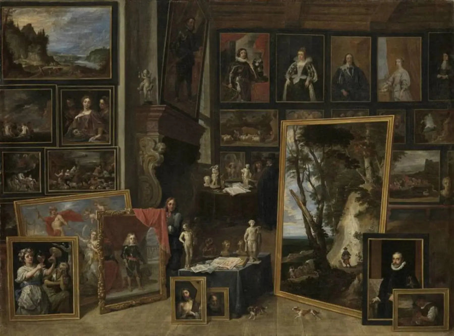 Arkkiherttua Leopold-Guillaume Brysselissä sijaitsevassa galleriassaan (II) - David Teniers nuorempi