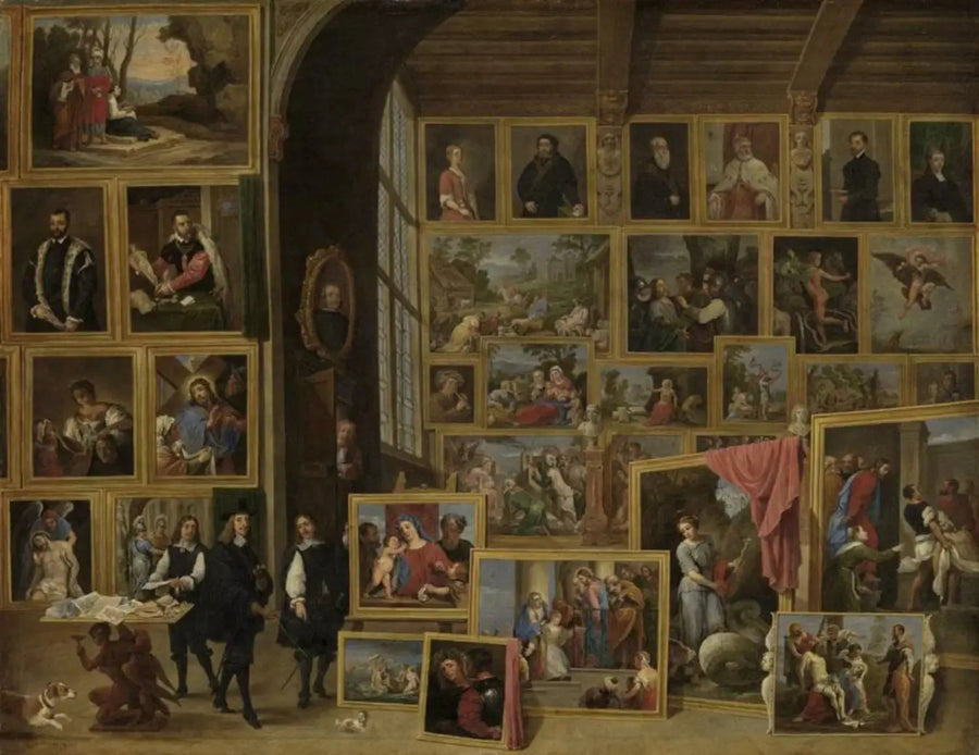 Arkkiherttua Leopold-Guillaume Brysselissä sijaitsevassa galleriassaan (IV) - David Teniers nuorempi