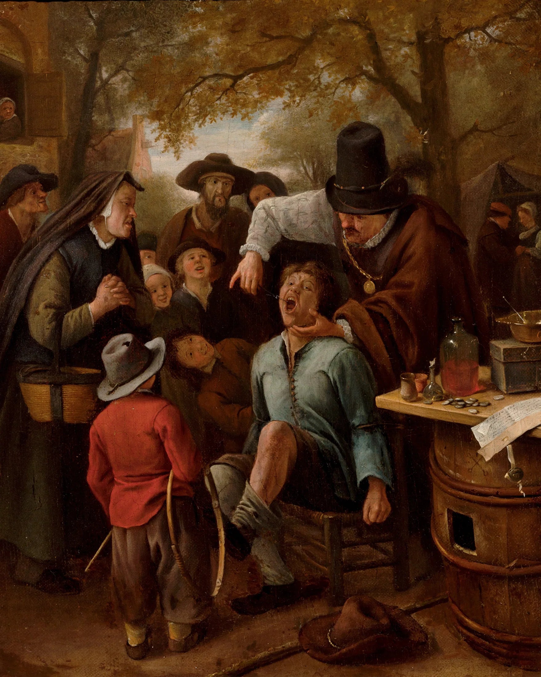 L'arrache-dents - Jan Steen image 1 copie peinte à la main à l’huile
