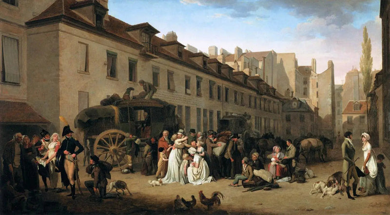 Saapuminen postilaitoksen pihalle - Louis-Léopold Boilly