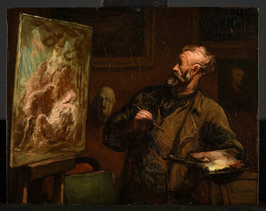 Taiteilija hautaanlaskussa - Honoré Daumier