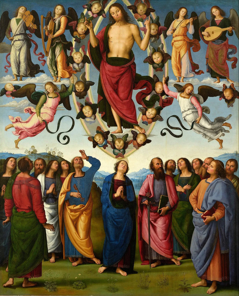 Kristuksen ylösnousemus Marian ja apostolien läsnä ollessa - Pietro Perugino