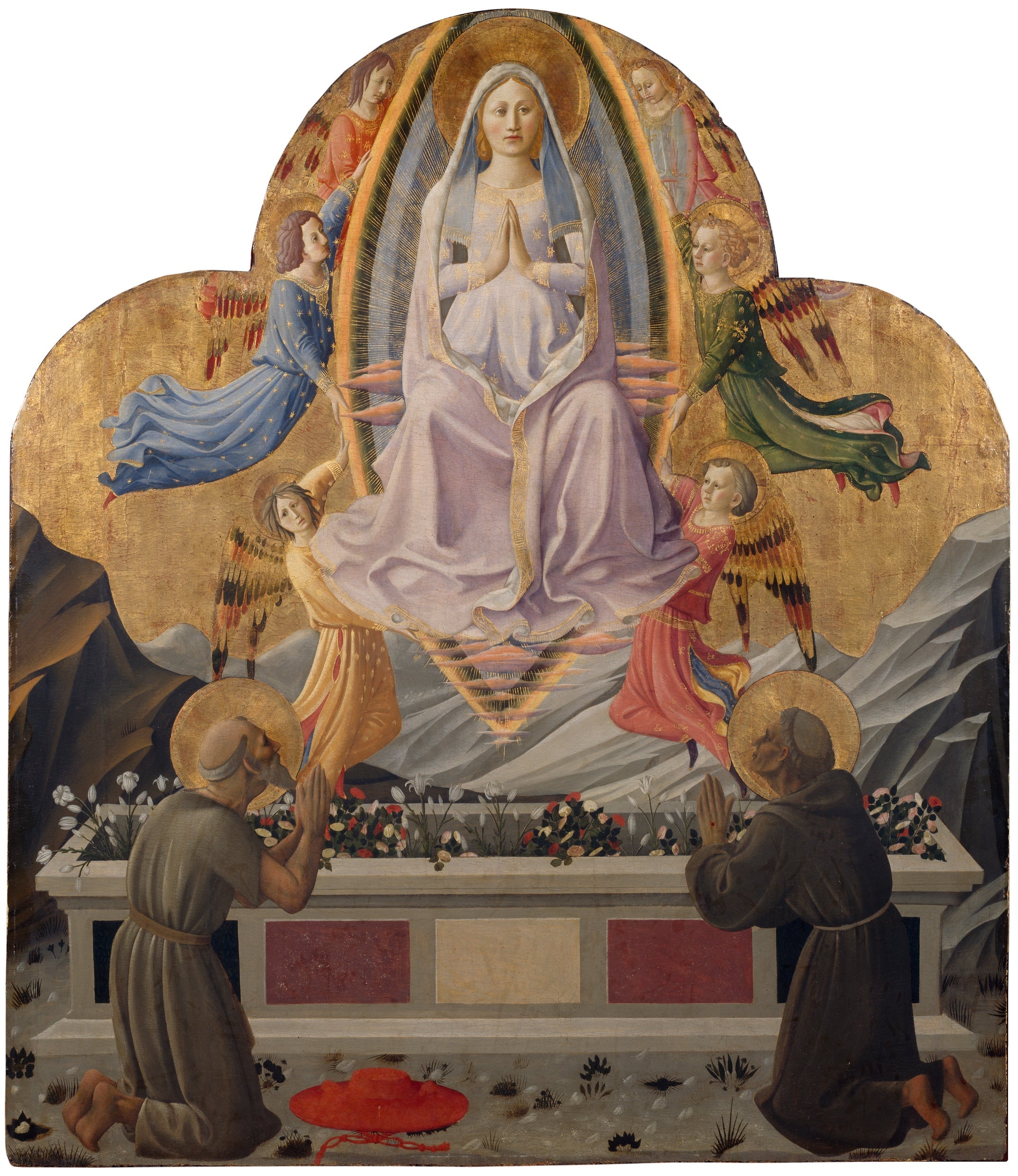 L'Assomption de la Vierge avec les saints Jérôme et François - Zanobi Strozzi image 1 reproduction de peinture à l’huile