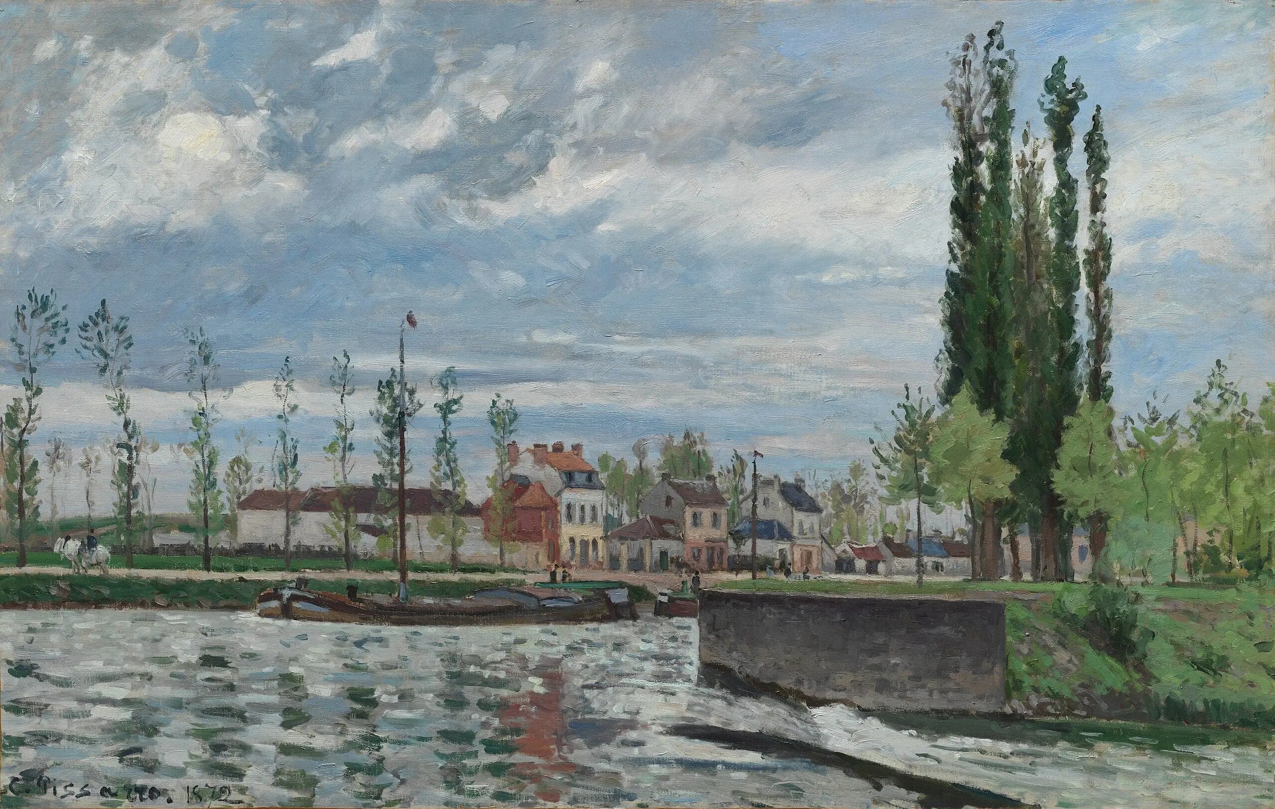 Reproduction du tableau « L'Écluse à Pontoise - Camille Pissarro » par Alpha Reproduction en peinture à l’huile