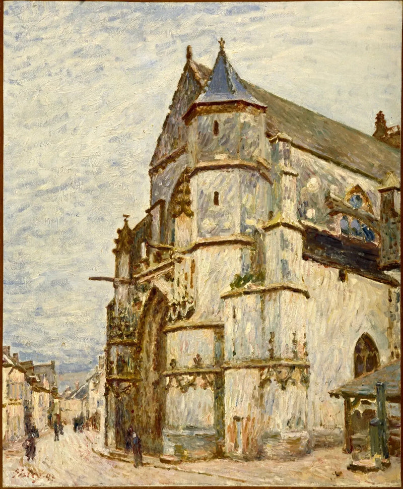 Moretin kirkko sateen jälkeen - Alfred Sisley