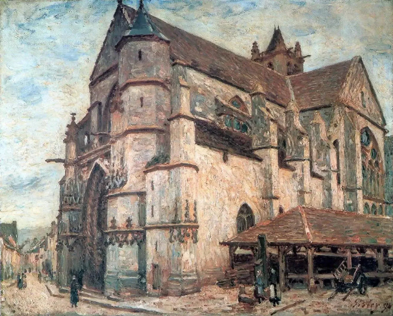 Moretin kirkko, pakkasaika - Alfred Sisley