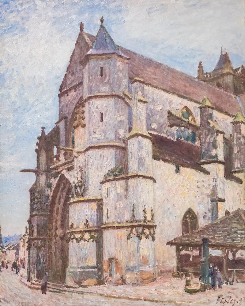 Moretin kirkko, sateinen aamu - Alfred Sisley