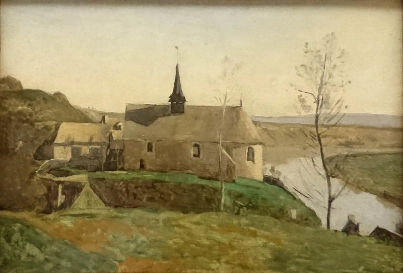 Rolleboisen kirkko, lähellä Mantesia - Jean-Baptiste Camille Corot
