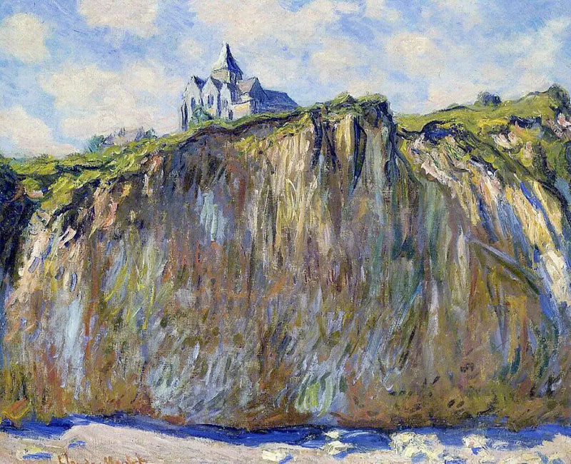 Varengevillen kirkko, aamun vaikutelma - Claude Monet