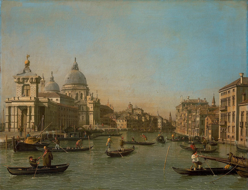 Suuren kanavan suuaukko tullin kärjessä ja Santa Maria della Salute - Canaletto