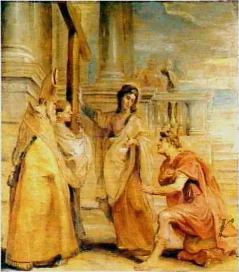 Keisari Konstantinus kunnioittaa Pyhää Ristiä - Peter Paul Rubens