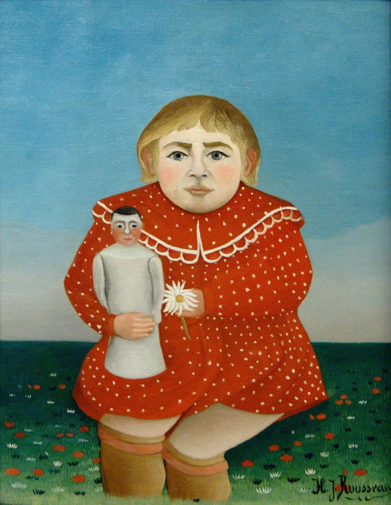 Lapsi nukella - Henri Rousseau
