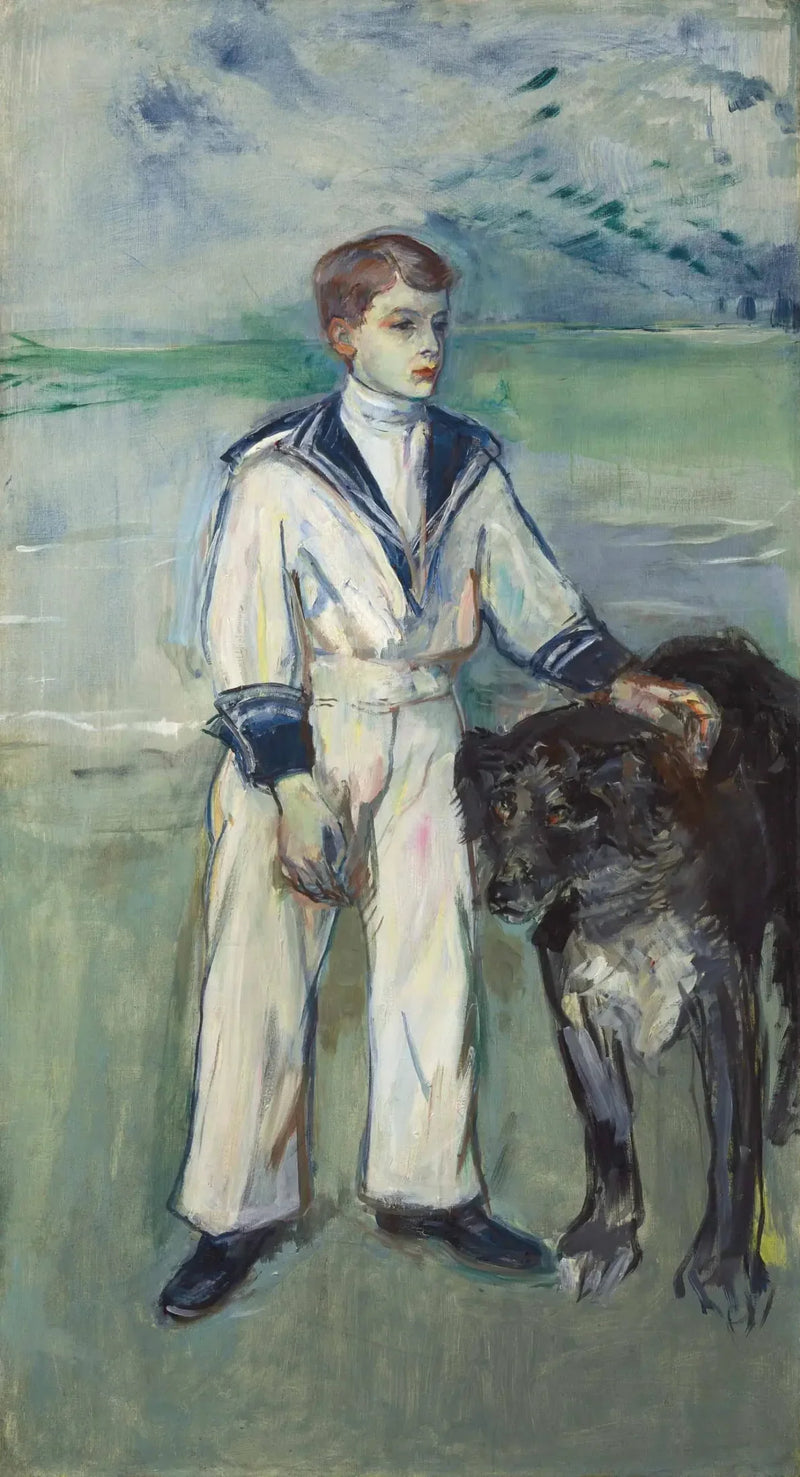 Lapsi koiran kanssa, Madame Marthe'n poika ja koira Pamela, Taussat - Henri de Toulouse-Lautrec