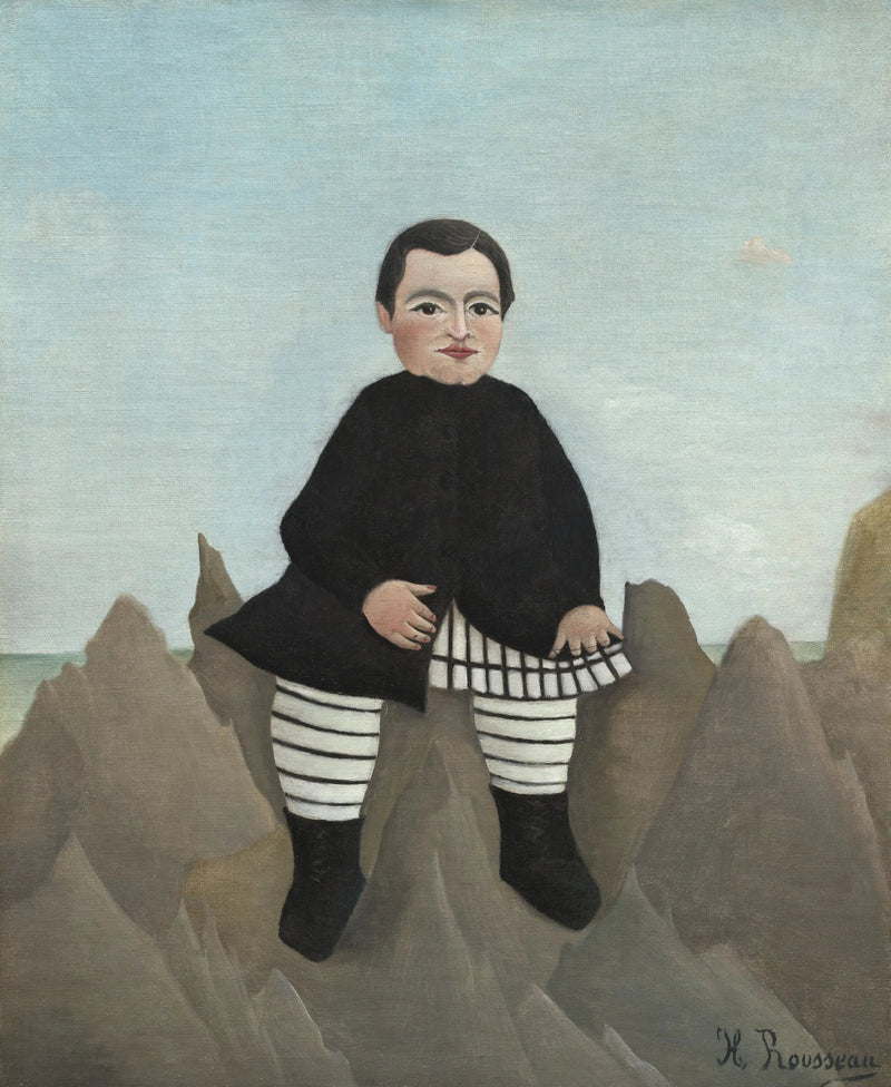 Lapsi kallioiden äärellä - Henri Rousseau