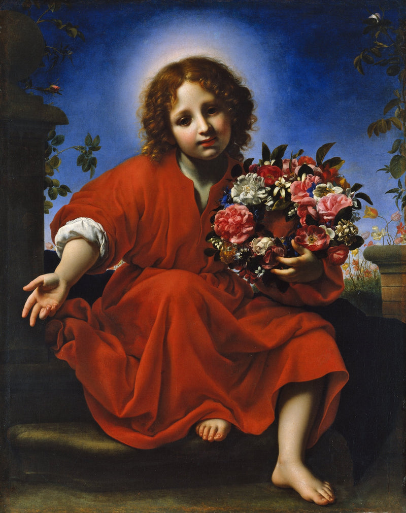 Lapsi Jeesus kukkaseppelellä - Carlo Dolci