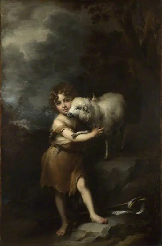 Pyhä Jeesus-lapsi ja Karitsa - Bartolomé Esteban Murillo