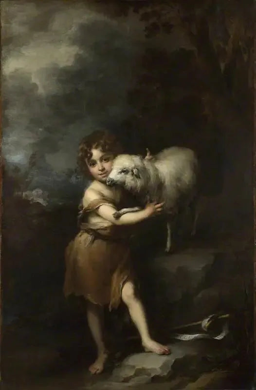 Pyhä Jeesus-lapsi ja Karitsa - Bartolomé Esteban Murillo
