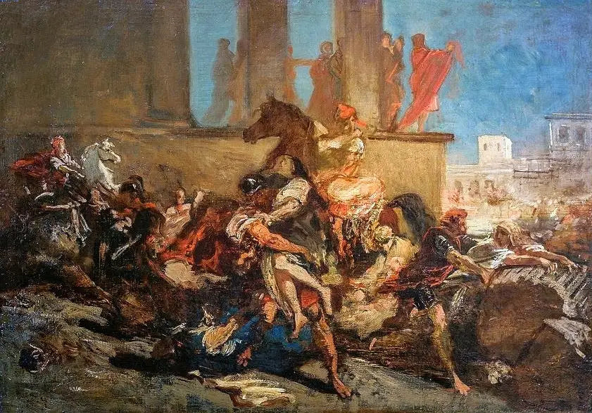 Sabinien ryöstö. - Eugène Delacroix