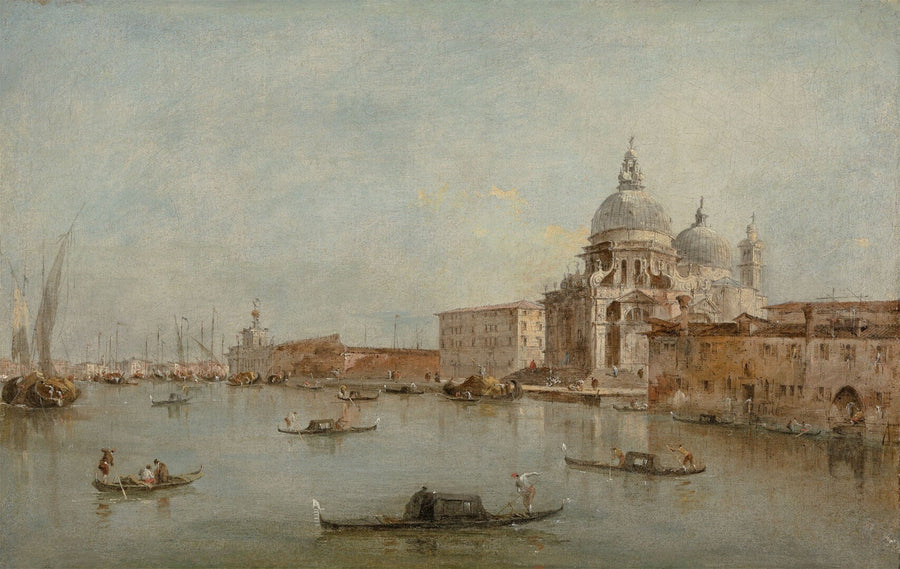 Suuri kanavan sisäänkäynti basilika Santa Maria della Salute kanssa - Francesco Guardi