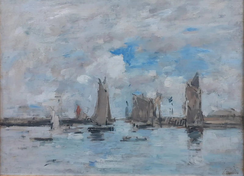 Trouvillen sataman sisäänkäynti - Eugène Boudin