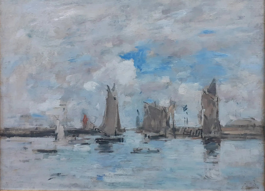 Trouvillen sataman sisäänkäynti - Eugène Boudin