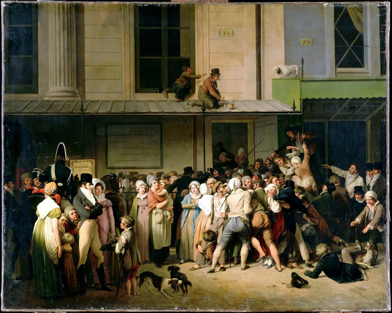 Ambigu-Comique-teatterin sisäänkäynti ilmaiseen esitykseen - Louis-Léopold Boilly