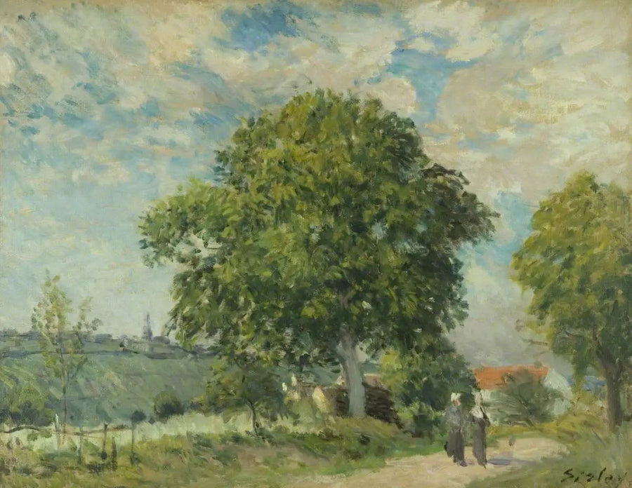 Kylän sisäänkäynti - Alfred Sisley
