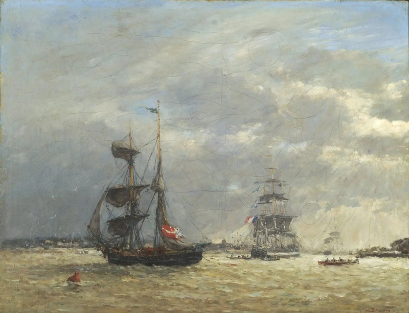 Myrskyisellä säällä oleva Escaut - Eugène Boudin