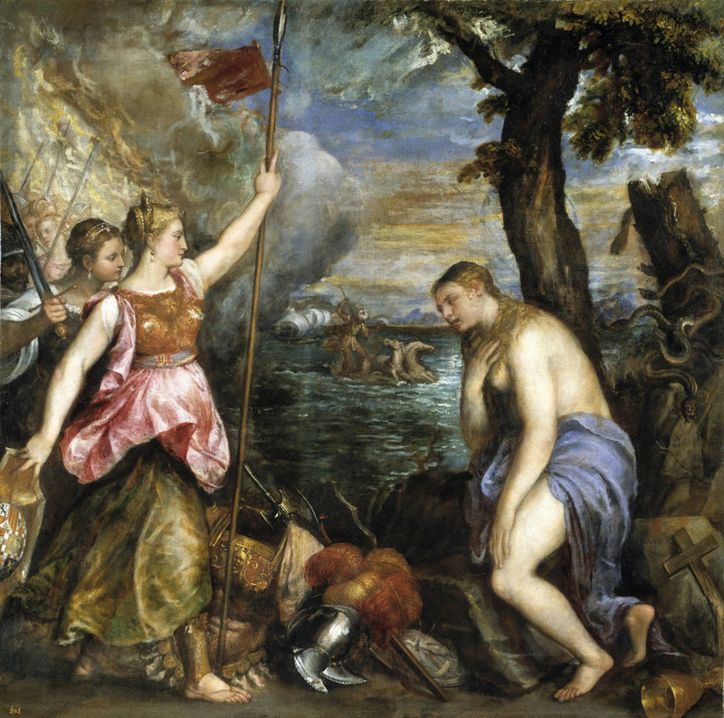 Espanja avustamassa uskontoa - Titian