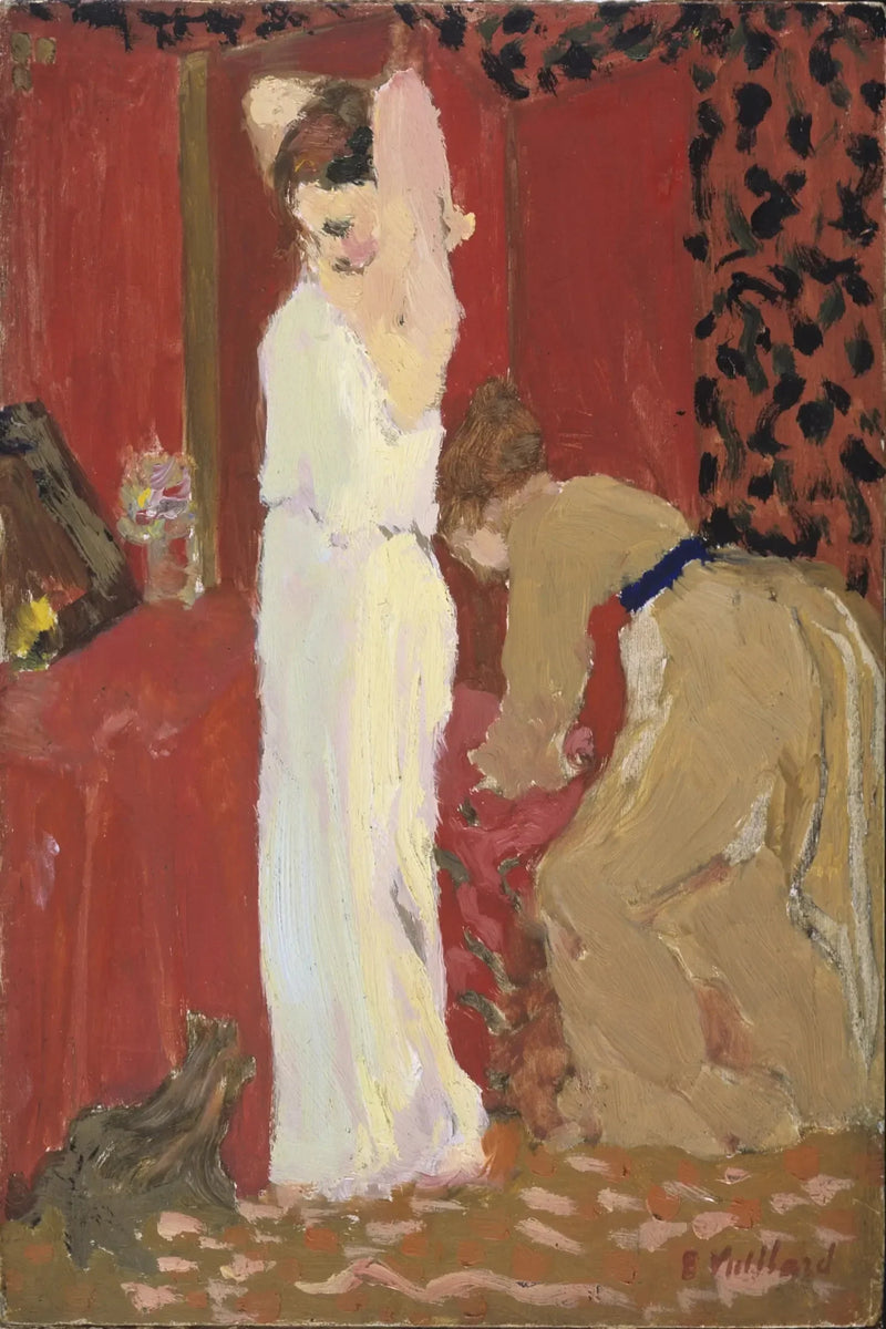 L'Essaiage ; Näyttelijä hänen pukuhuoneessaan - Édouard Vuillard