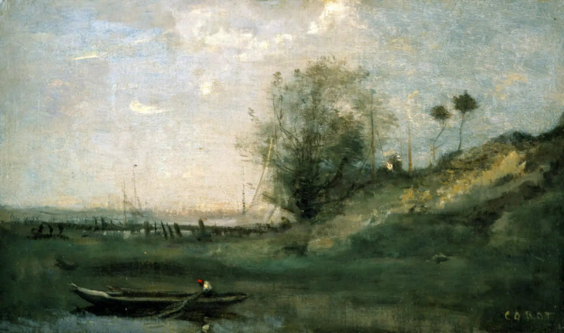 Normandian laituri - Jean-Baptiste Camille Corot