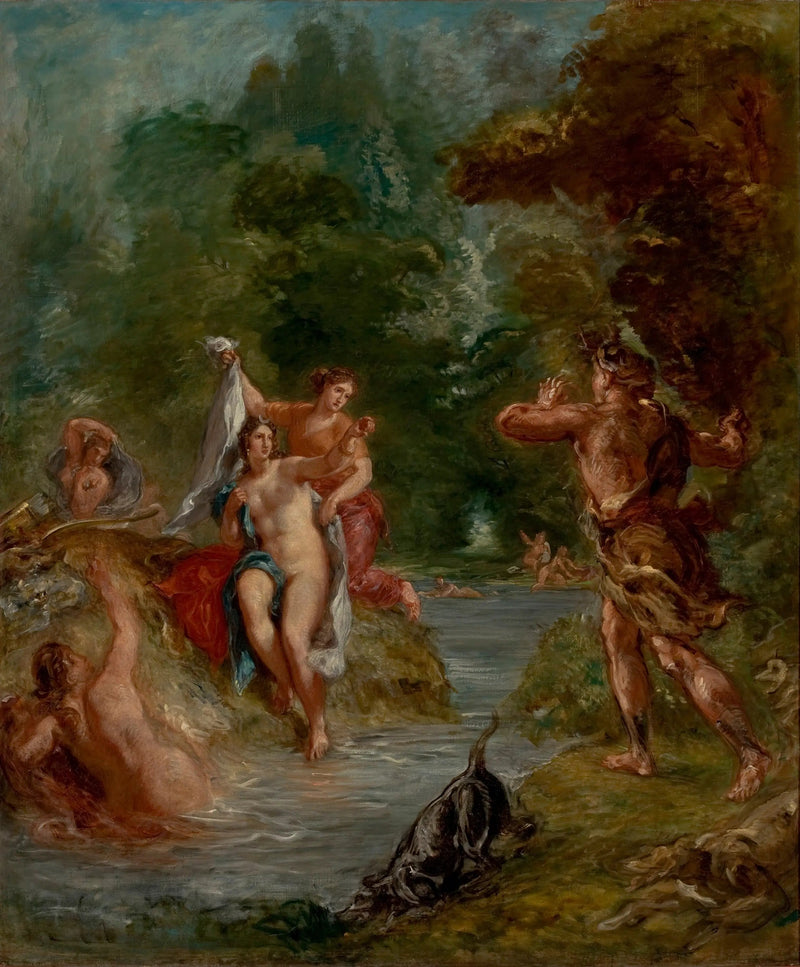 Kesä - Diane yllättää Actéon - Eugène Delacroix