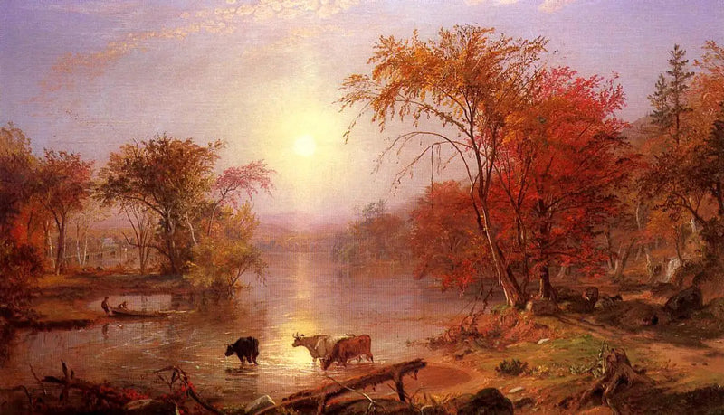 Intian kesä Hudson-joella - Albert Bierstadt