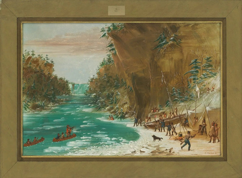 Toimitus leiriytyy Niagaran putousten alla. 20. tammikuuta 1679 - George Catlin