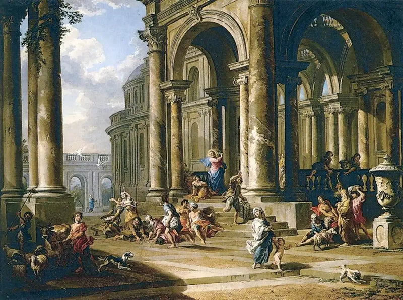 Temppelin vaihtajien ajaminen ulos - Giovanni Paolo Panini