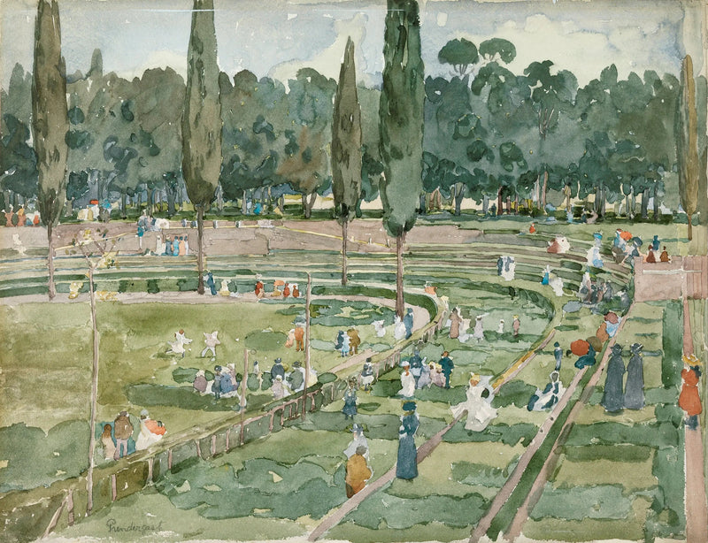 Hipodromi (Piazza Siena, Borghèse-puutarhat, Rooma) - Maurice Prendergast