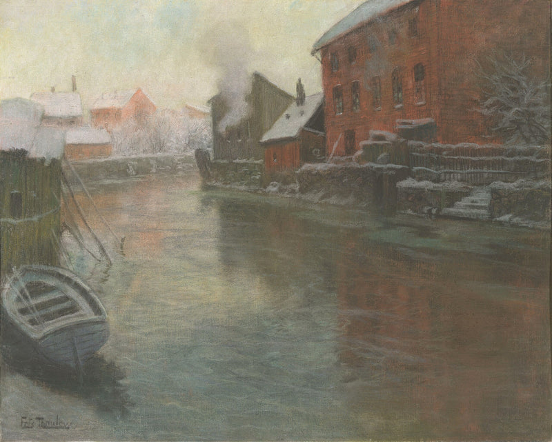 Talvi kanavan varrella - Frits Thaulow