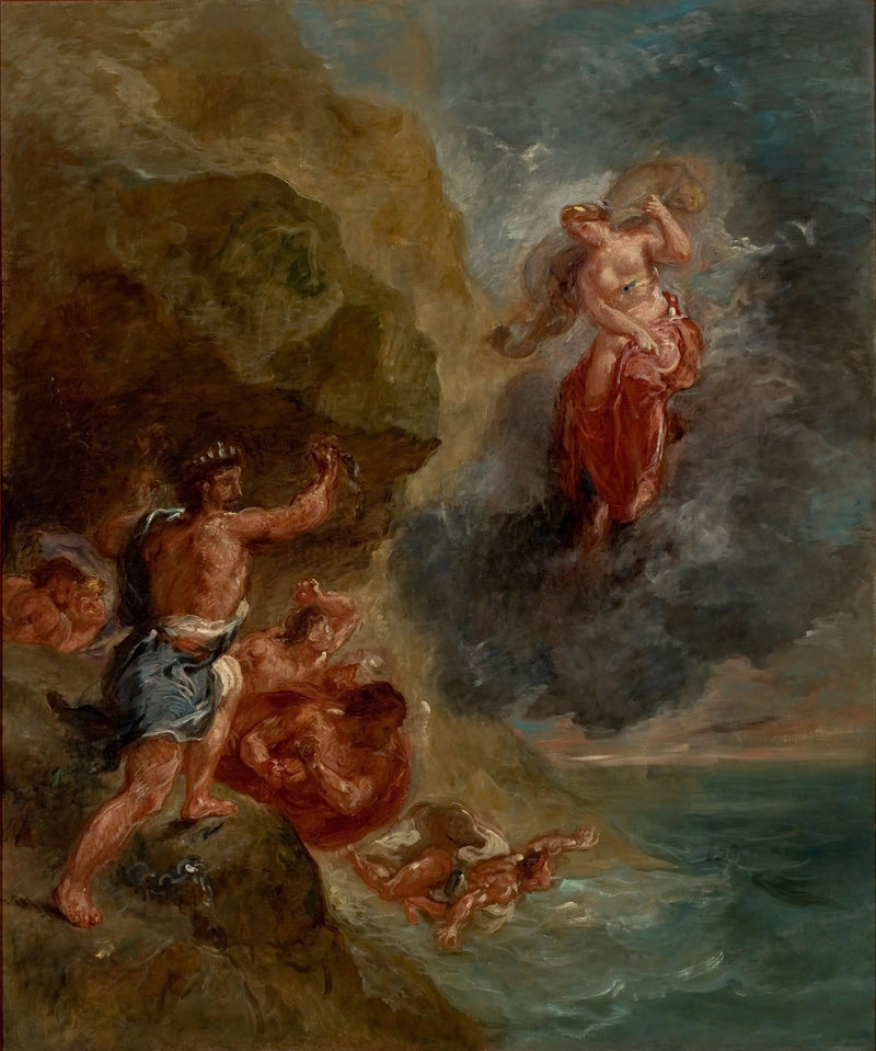 Talvi - Junon rukoilee tuhoamaan Eneen laivaston - Eugène Delacroix