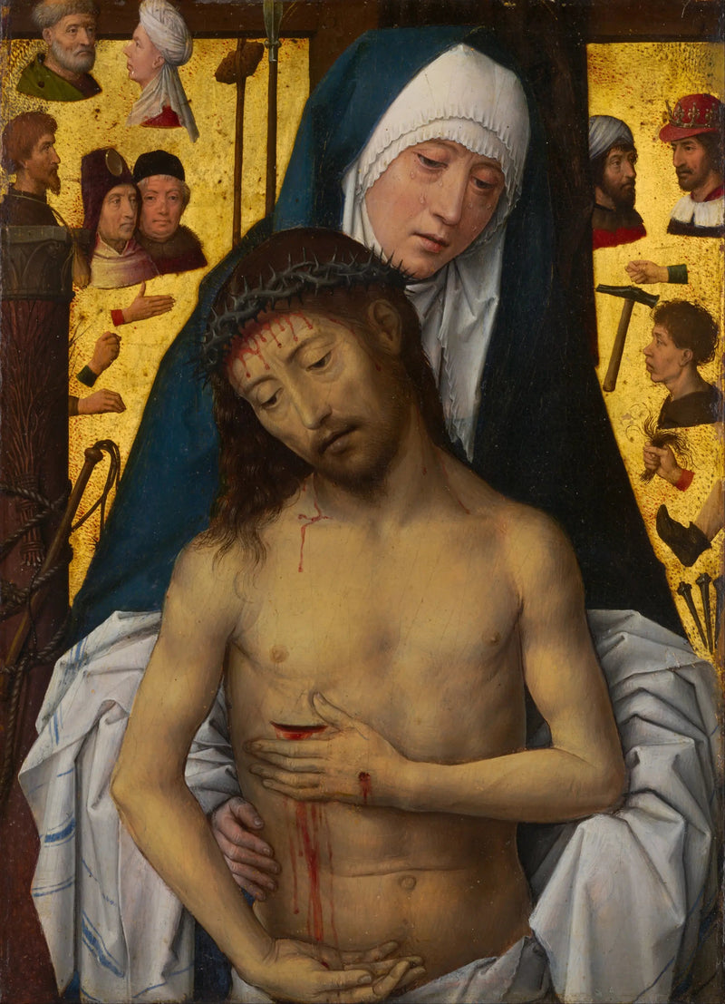 Kipuisten ihmisenä Marian sylissä - Hans Memling