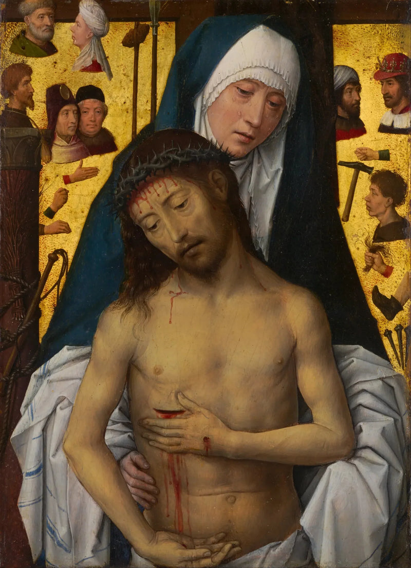 Kipuisten ihmisenä Marian sylissä - Hans Memling