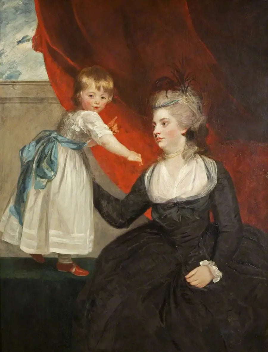 Kunnioitettava Frances Courtenay, Lady Honywood (s. 1763) ja hänen tyttärensä - Joshua Reynolds