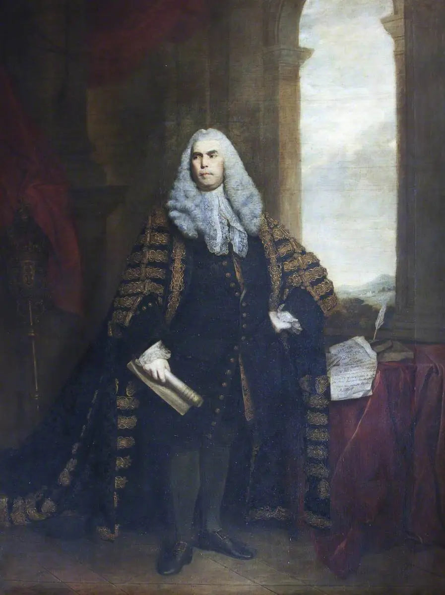 Kunnioitettava Sir John Cust, 3. Pinchbeckin baronetti ja 6. Humbyn baronetti (1718-1770), puheenjohtajan asussa - Joshua Reynolds