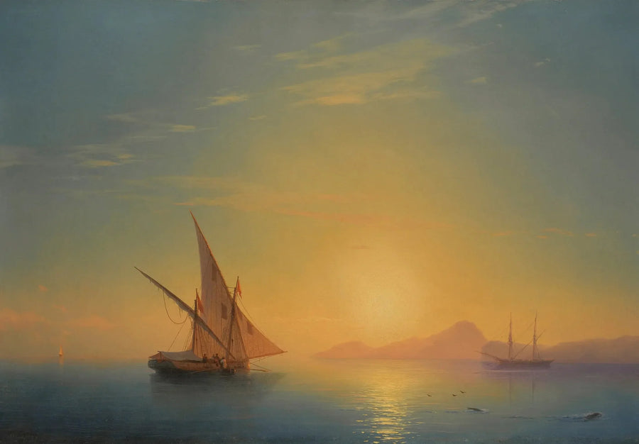 Ischia-saari auringonlaskussa (Auringonlasku Ischialla) - Ivan Aïvazovski
