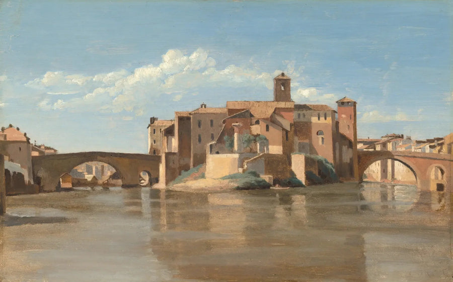 Saari ja silta San Bartolomeo, Rooma - Jean-Baptiste Camille Corot
