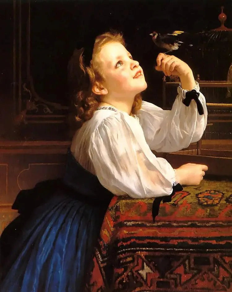 Rakastettu lintu - Bouguereau