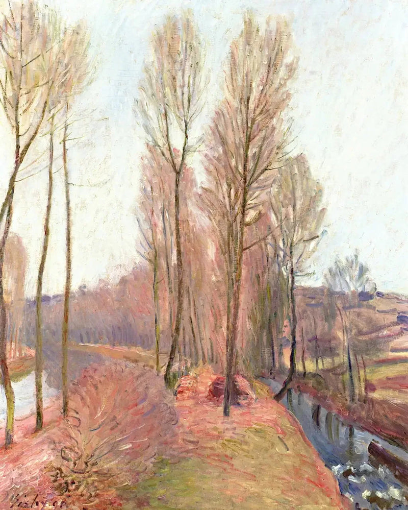 L'Orvanne ja Loingin kanava talvella - Alfred Sisley