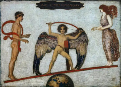 Reproduction du tableau « La Balançoire de l'Amour - Franz Von Stuck » par Alpha Reproduction en peinture à l’huile