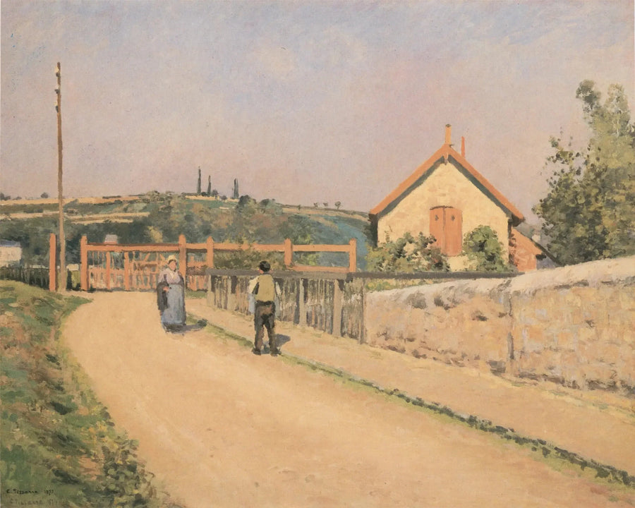 Rautatien este Pâtis'issa, lähellä Pontoise - Camille Pissarro