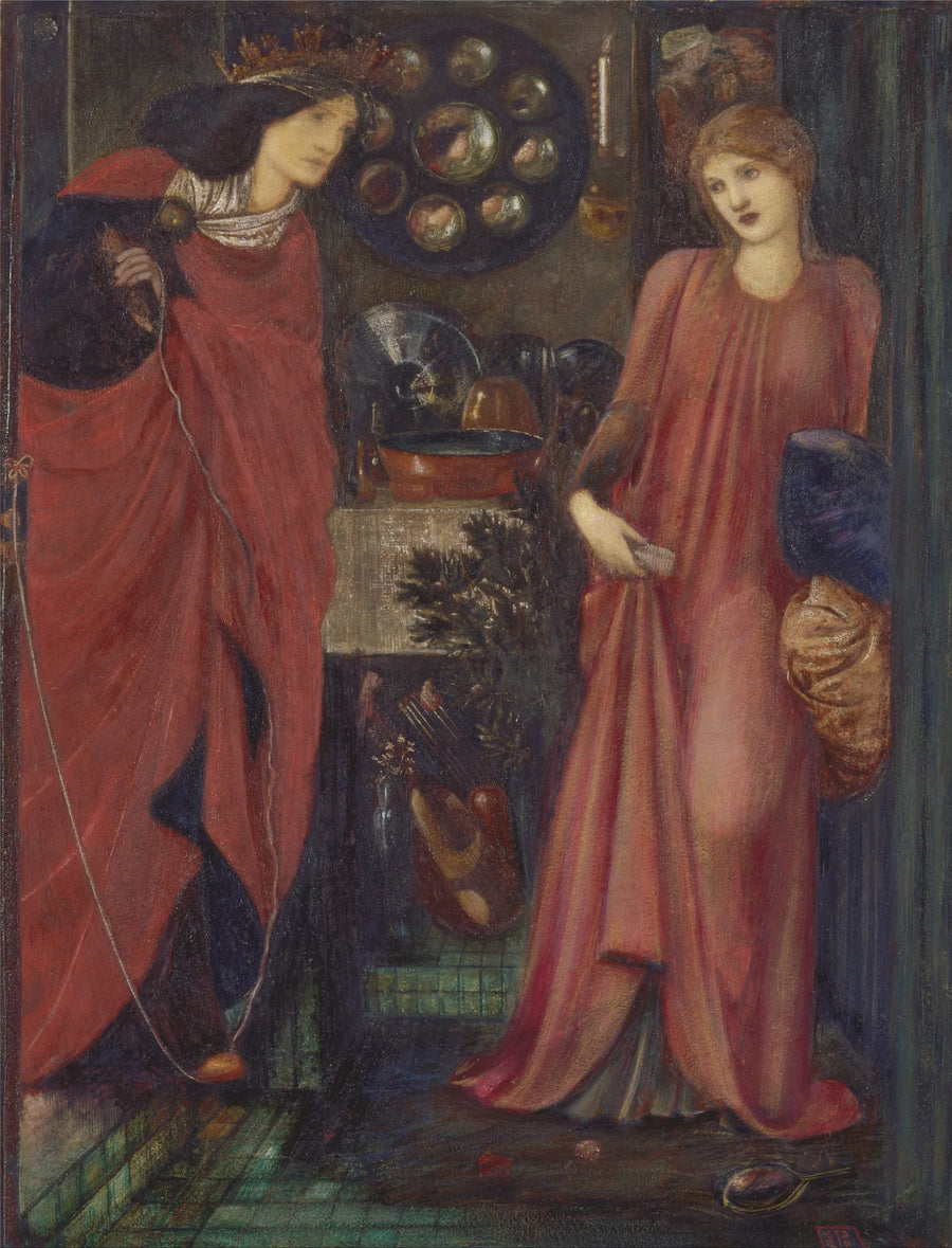 Kaunis Rosamund ja kuningatar Eleanor - Edward Burne-Jones